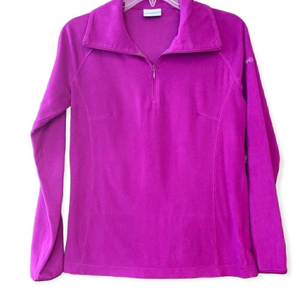 Columbia Sz S Purple 1/2 Zip Fleece Walking Hiking Camping Outdoor Jacket